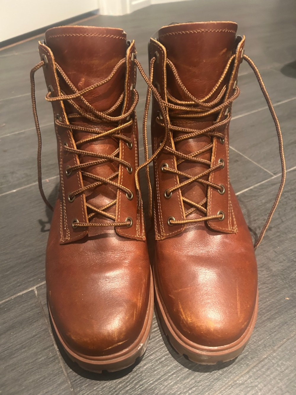 Timberland Women's Brown Leather Lace-Up Boots